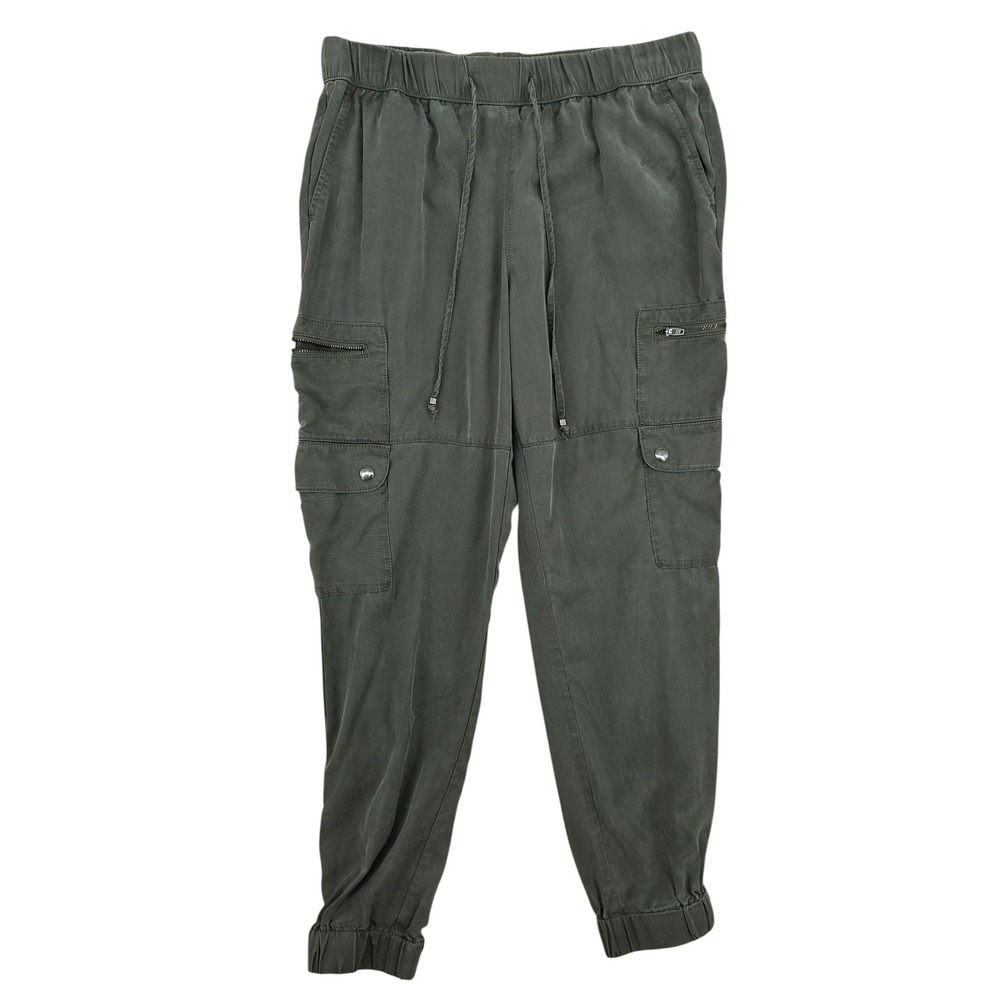 Banana Republic Women Cargo Jogger Pants Olive Green Lyocell Small